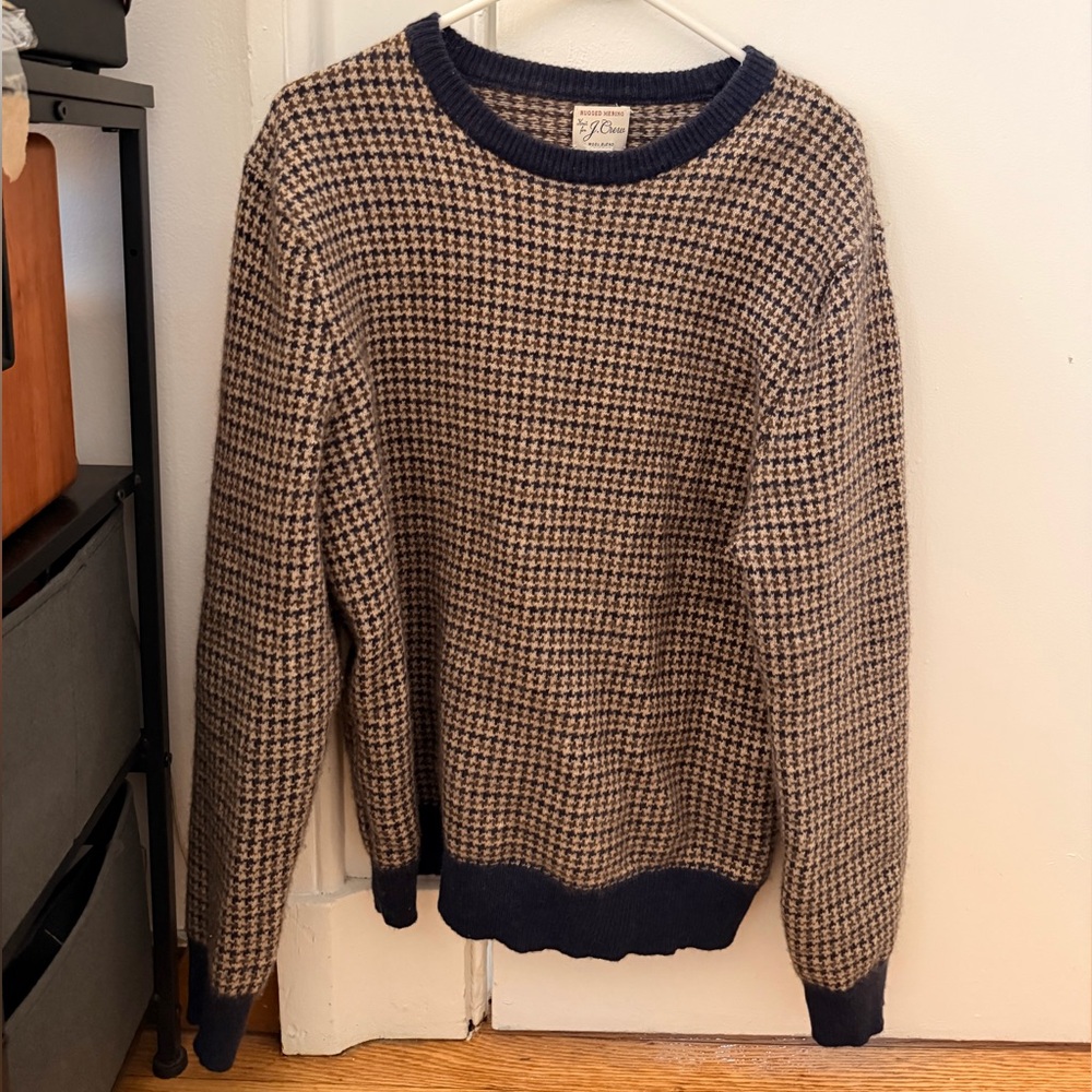 Men's J.Crew Merino Sweater - Navy and Brown